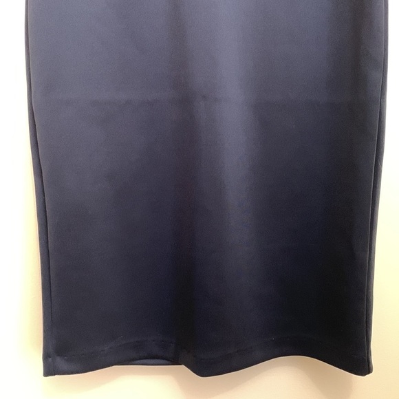 New York & Company | NWT Black Flutter Cap Sleeve Split V-Neck Sheath Dress MP - Picture 6 of 17